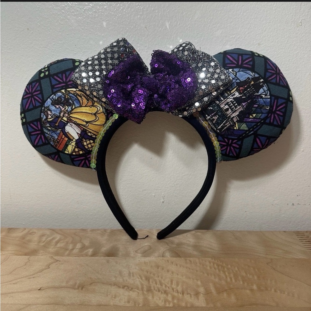Disney Minnie Mickey Mouse Ears headband Belle Beauty And the Beast